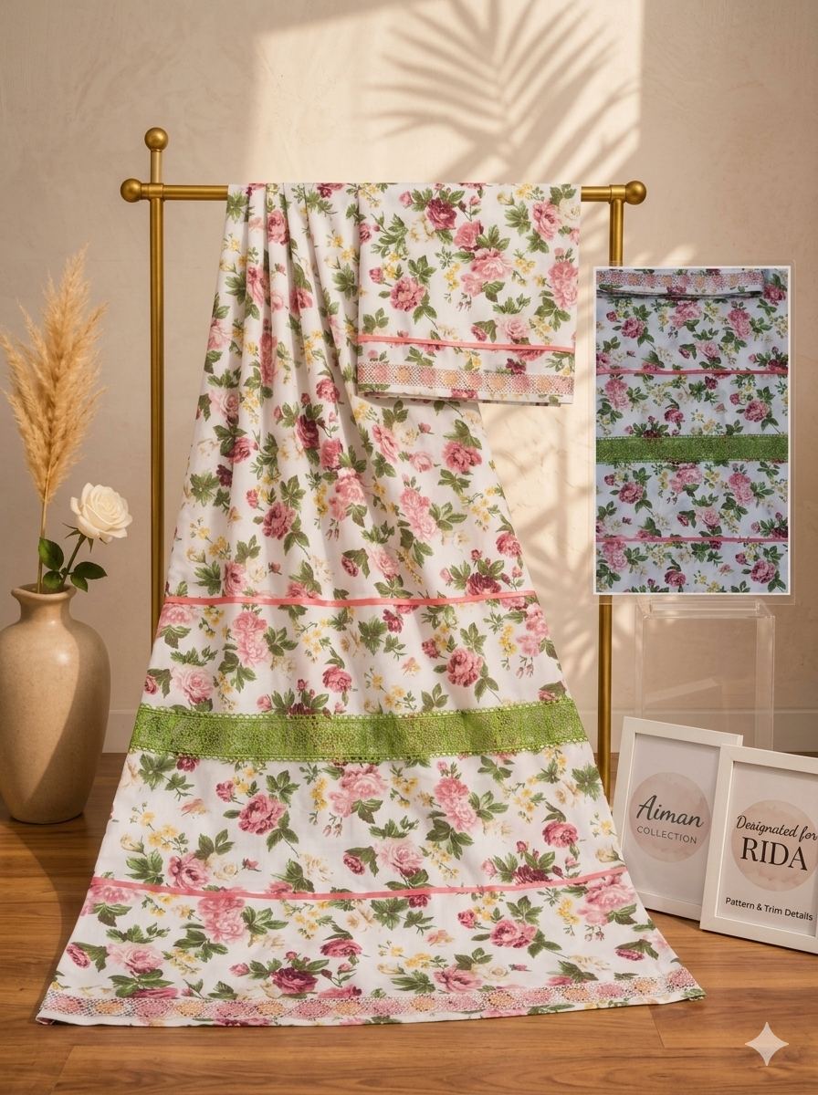 Order work multi flower cotton